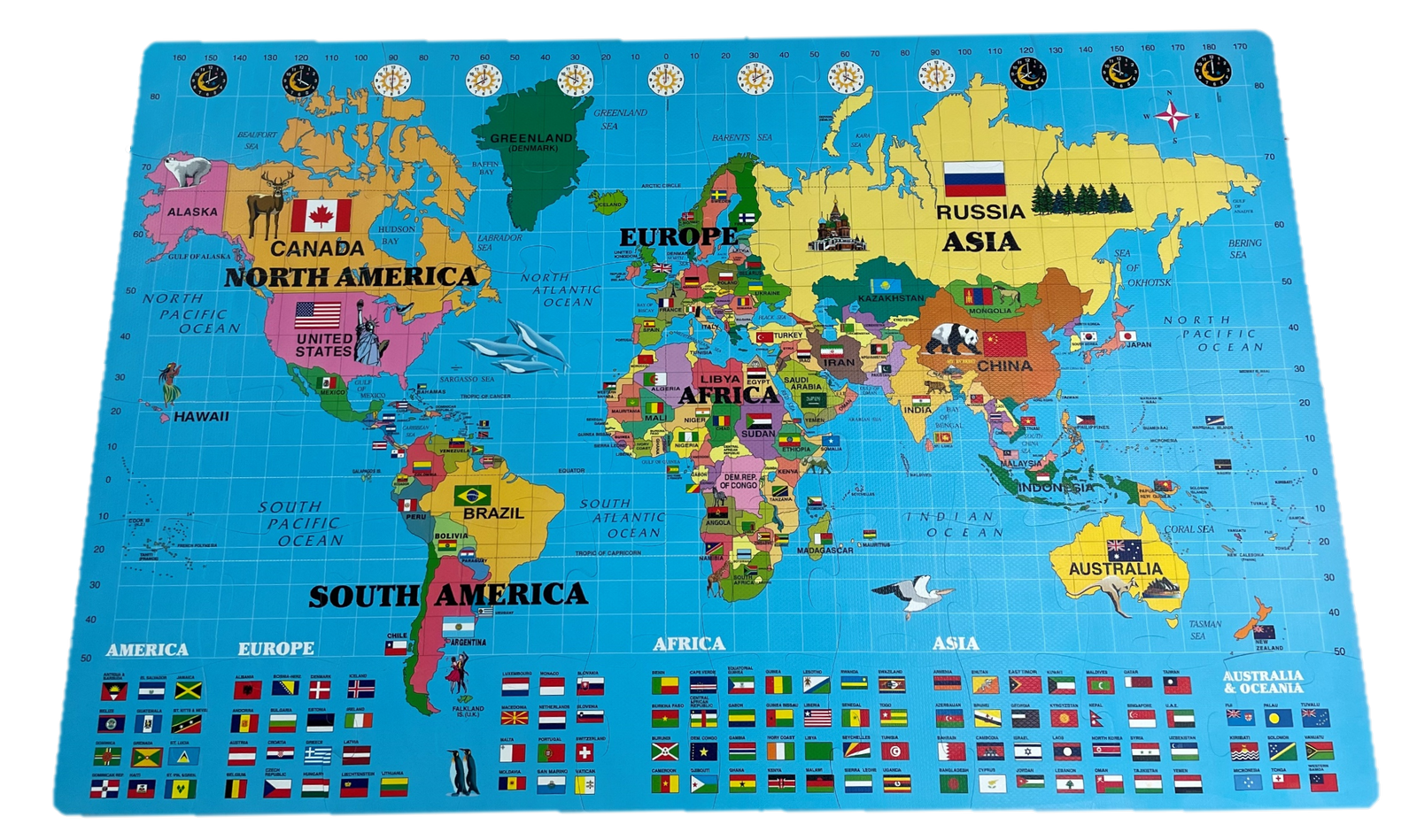 Educational Toys - World Map Puzzle 60 Large pcs