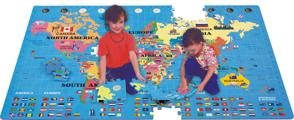 教學與玩具 - World Map Puzlle 252 Small pcs